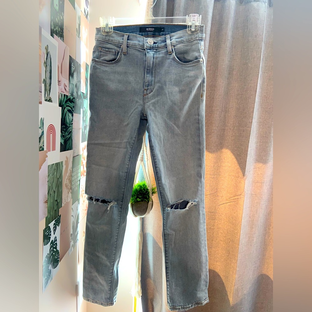 HUDSON JEANS womens ripped skinny jeans